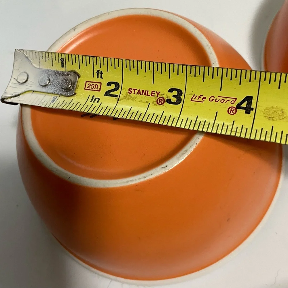 2 West Elm Tangerine ceramic bowls